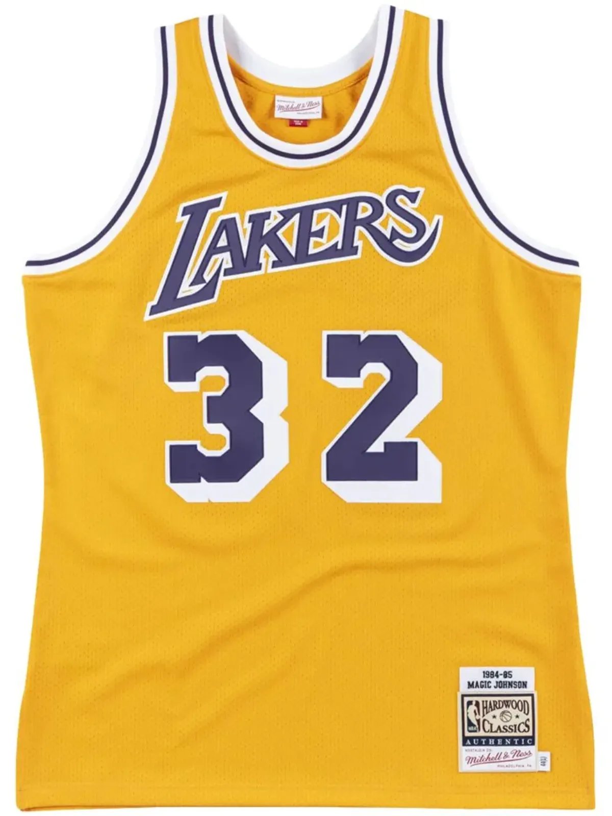 Mitchell & Ness NBA LA Lakers 84 Magic Johnson 本物のホームジャージ - 画像1