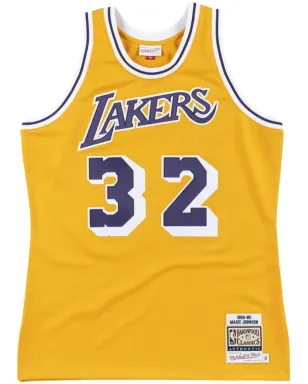 Mitchell & Ness NBA LA Lakers 84 Magic Johnson 本物のホームジャージ - サムネイル1