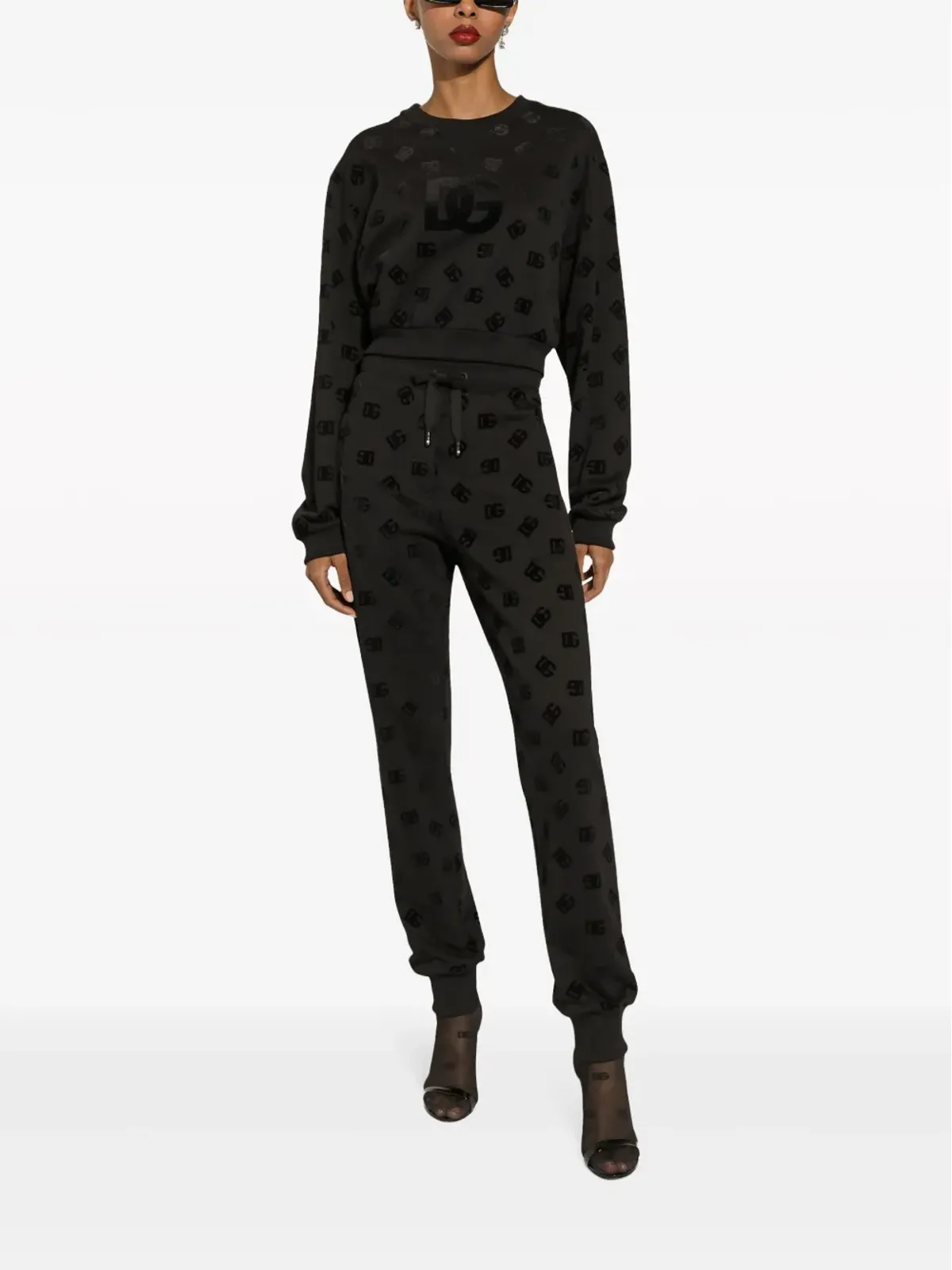 Dolce & Gabbana ロゴプリント コットン スウェットシャツ - ブラック - 画像3