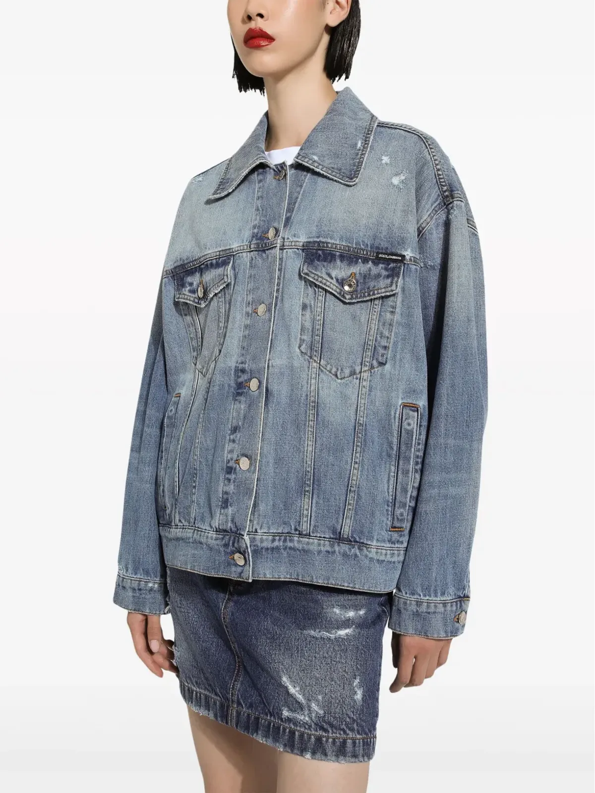 Dolce & Gabbana ロゴパッチ コットンデニムジャケット - ブルー - 画像5
