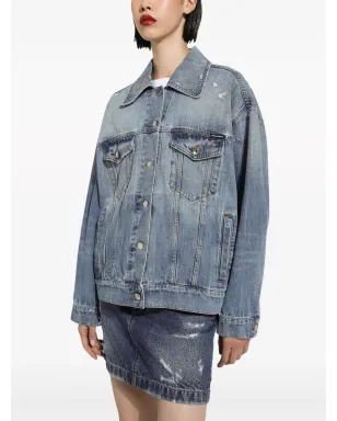 Dolce & Gabbana ロゴパッチ コットンデニムジャケット - ブルー - サムネイル5