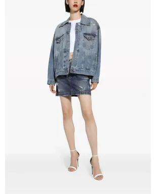 Dolce & Gabbana ロゴパッチ コットンデニムジャケット - ブルー - サムネイル2