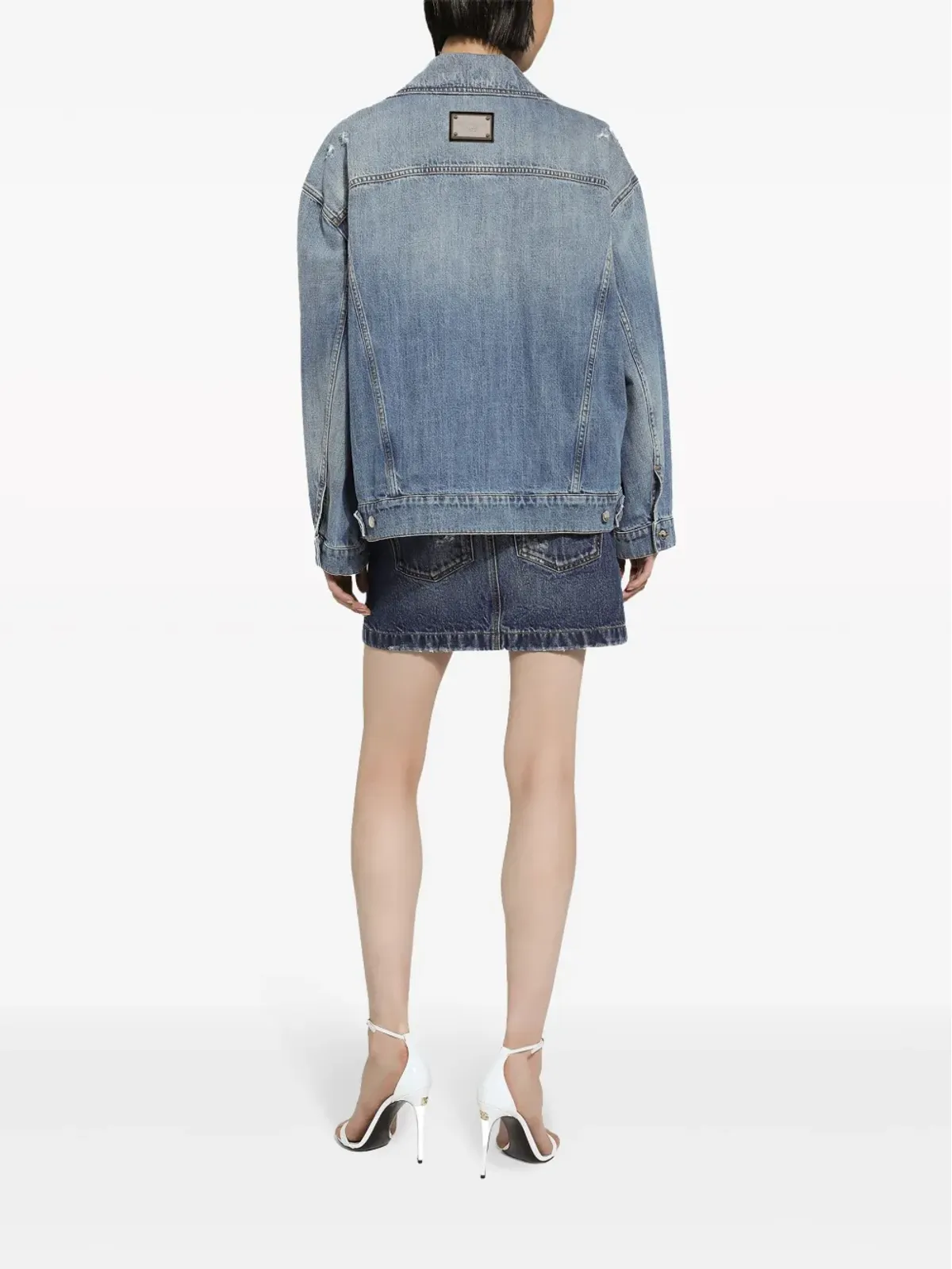 Dolce & Gabbana ロゴパッチ コットンデニムジャケット - ブルー - 画像4
