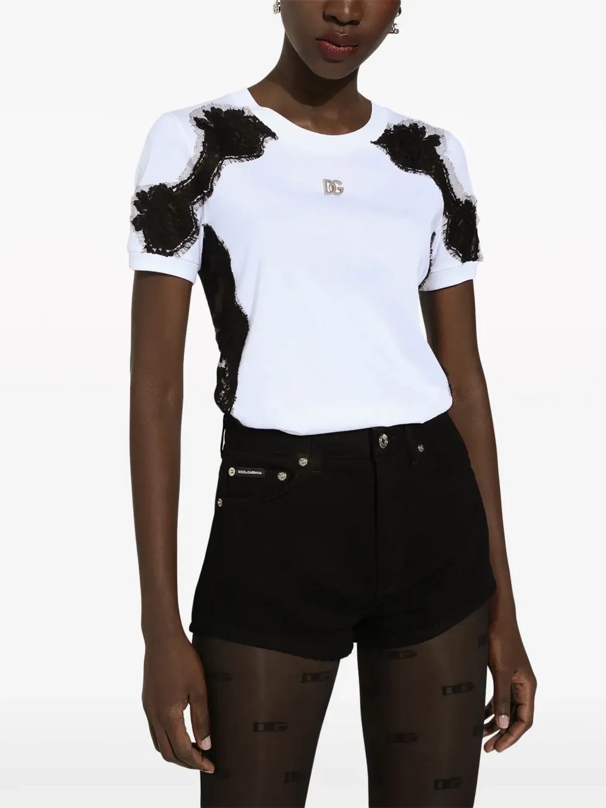 Dolce & Gabbana DNAレースディテールTシャツ - 画像3