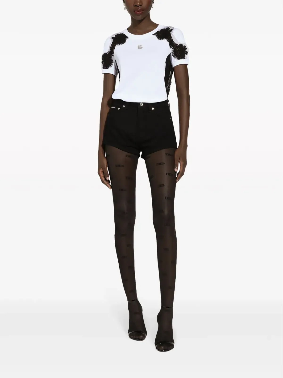 Dolce & Gabbana DNAレースディテールTシャツ - 画像4
