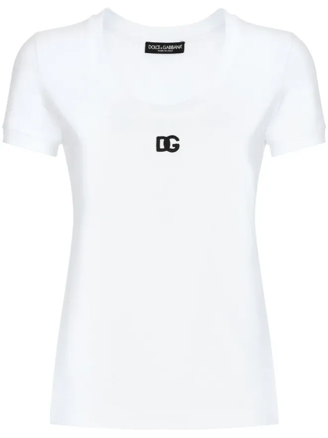 Dolce & Gabbana Dolce & Gabbana ロゴ刺繍 コットン混紡 Tシャツ - ホワイトの商品画像