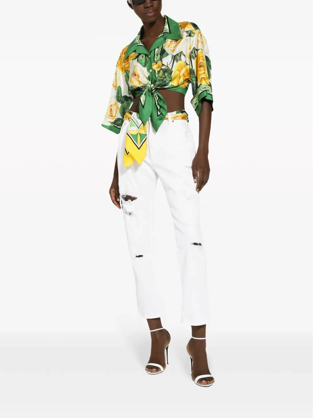 Dolce & Gabbana ディストレス加工ストレートジーンズ - 白 - 画像3