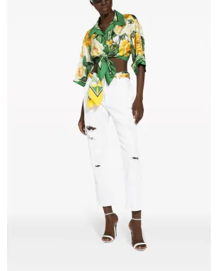 Dolce & Gabbana ディストレス加工ストレートジーンズ - 白 - サムネイル3