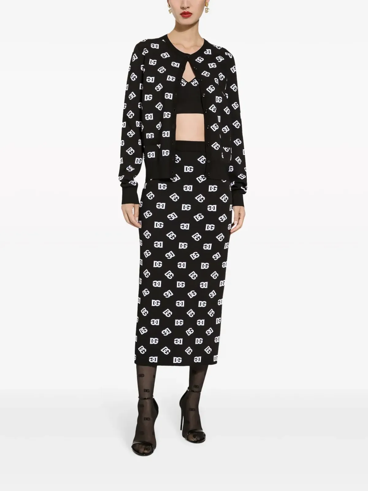 Dolce & Gabbana DG ロゴ カーディガン - ブラック - 画像3