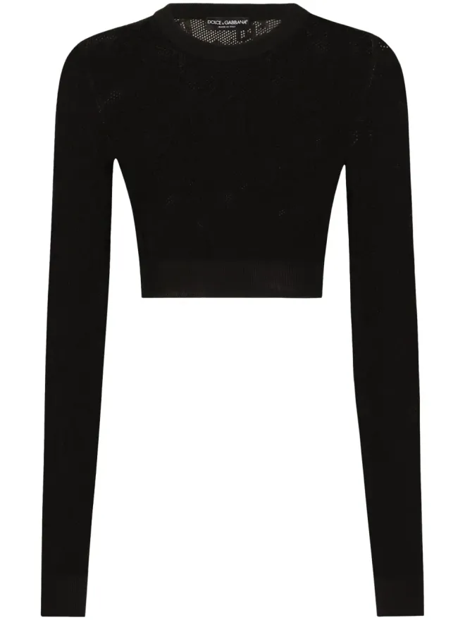 Dolce & Gabbana Dolce & Gabbana monogram open-knit crop topの商品画像