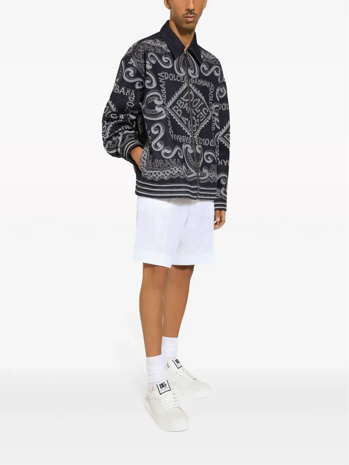 Dolce & Gabbana ロゴプリント コットン シャツジャケット - 画像2