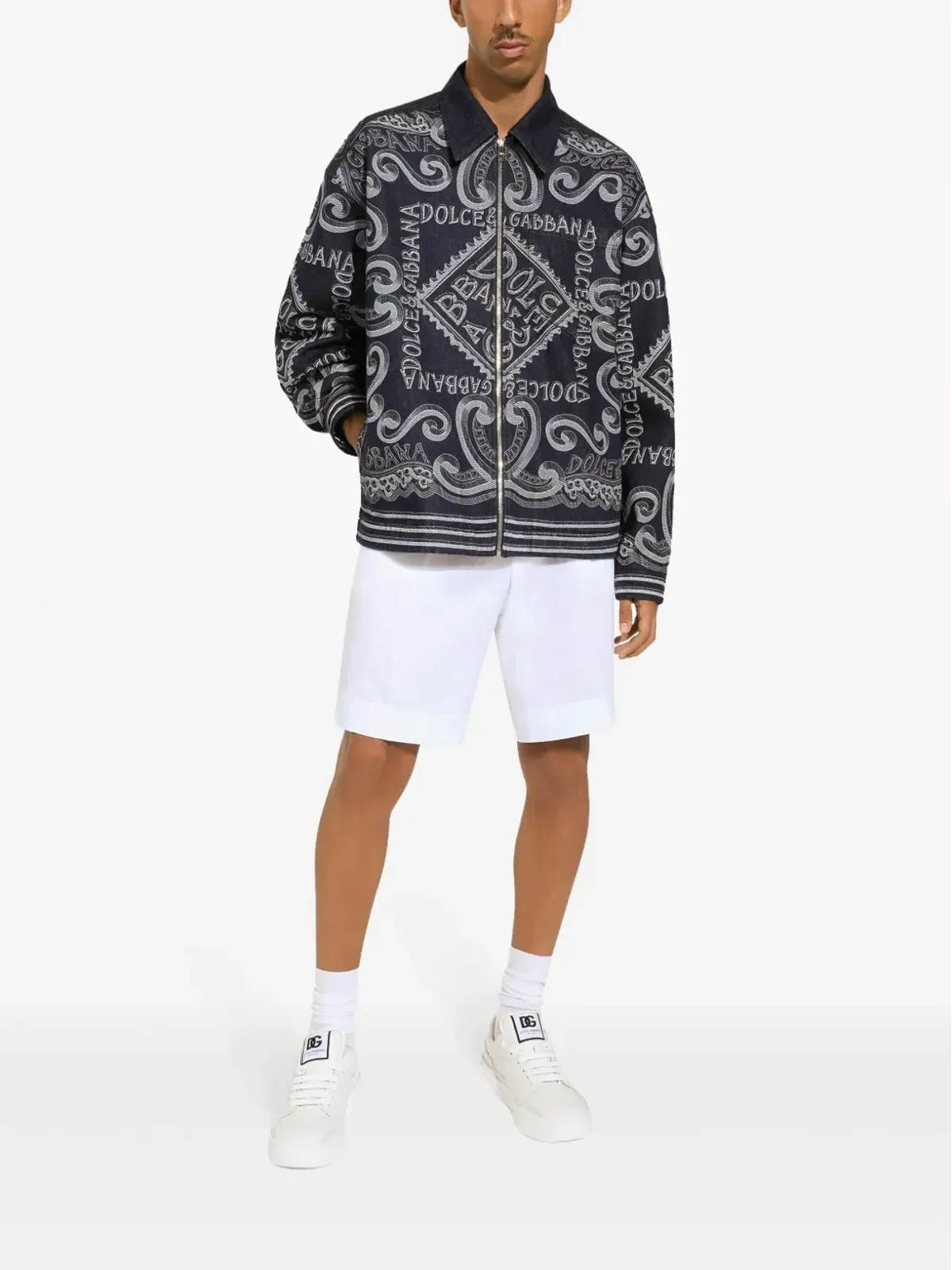 Dolce & Gabbana ロゴプリント コットン シャツジャケット - 画像3