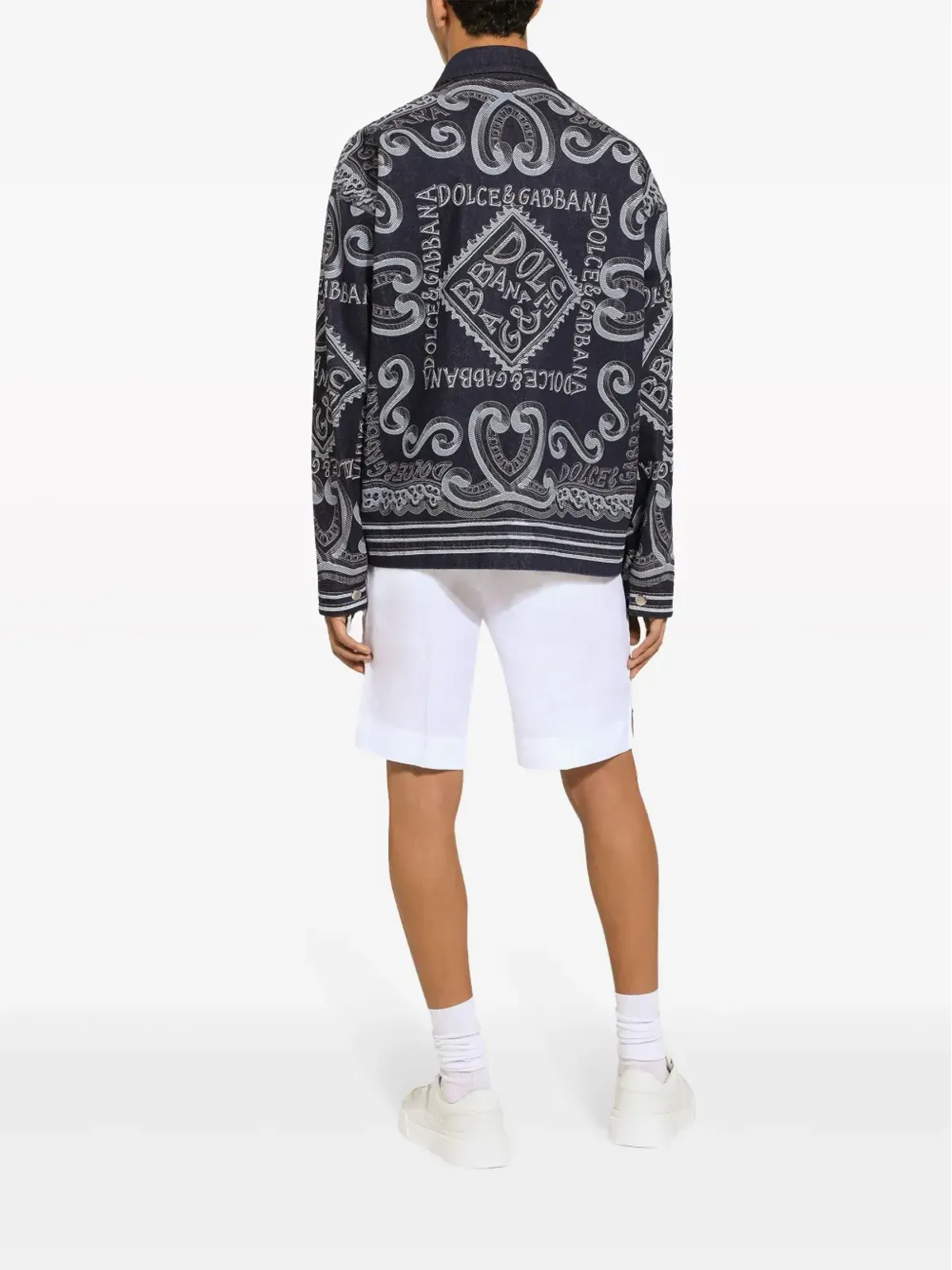 Dolce & Gabbana ロゴプリント コットン シャツジャケット - 画像4
