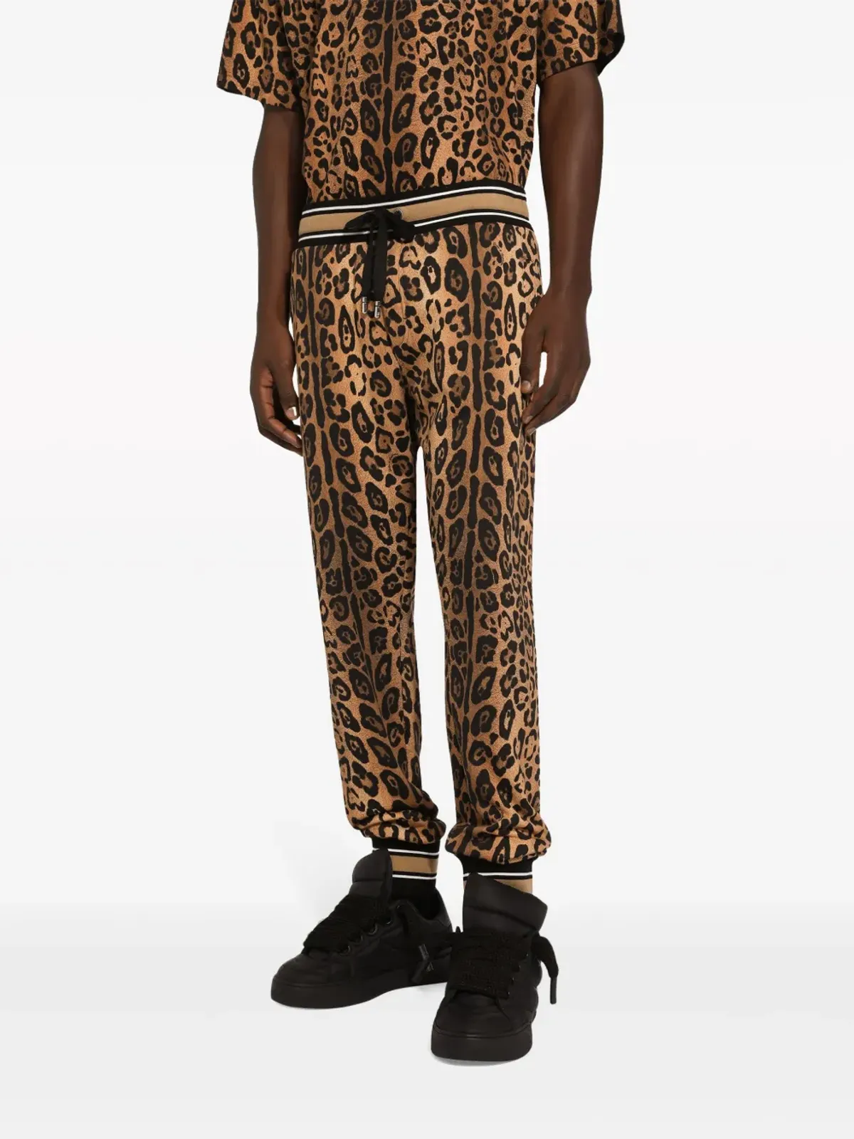 Dolce & Gabbana レオパード柄 コットン トラックパンツ - ブラウン - 画像5