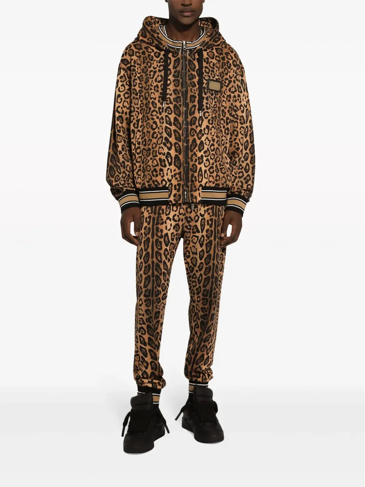 Dolce & Gabbana レオパード柄 コットン トラックパンツ - ブラウン - 画像3