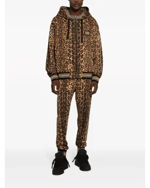 Dolce & Gabbana レオパード柄 コットン トラックパンツ - ブラウン - サムネイル3