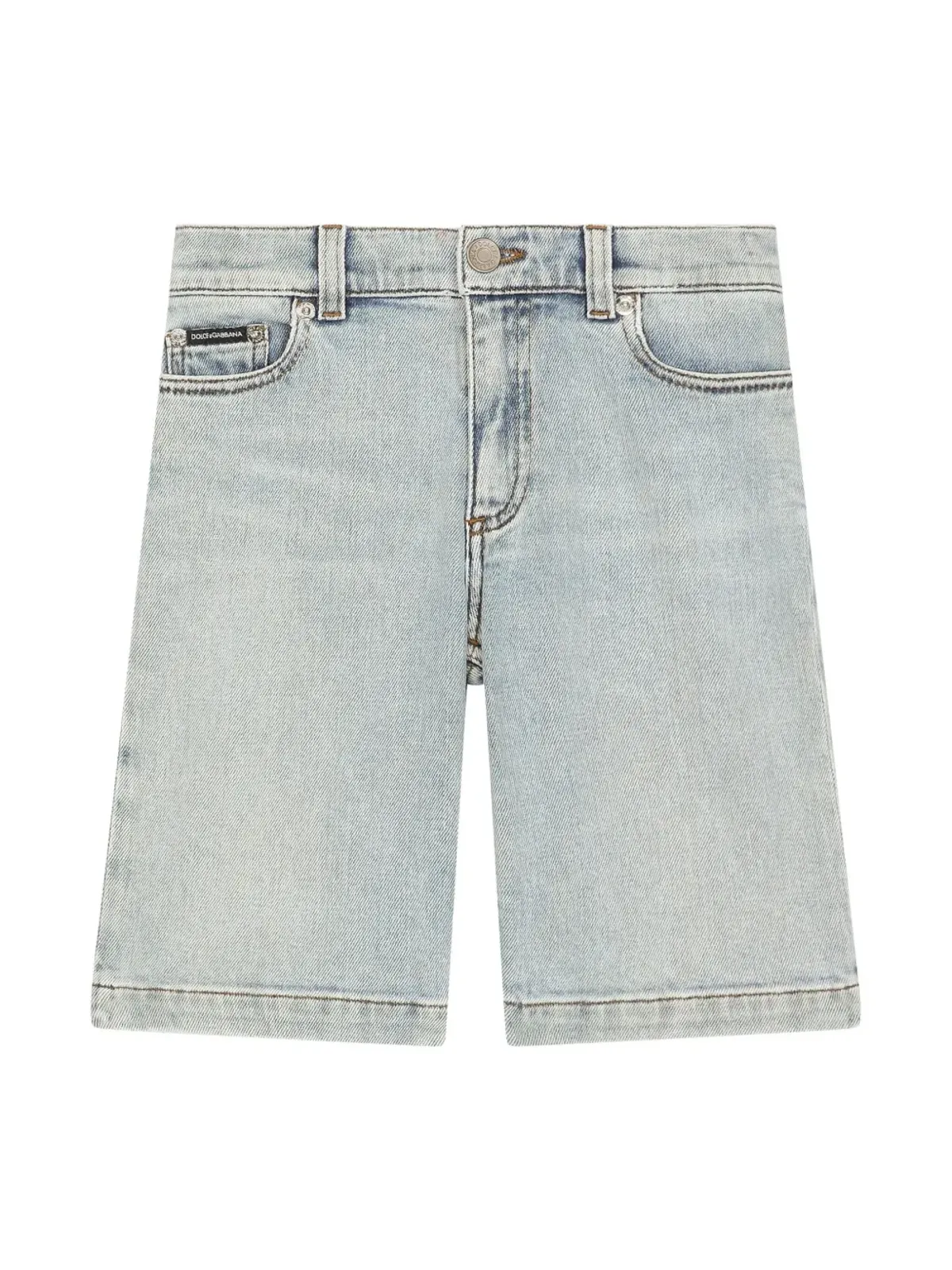 Dolce & Gabbana Kids ロゴプリント デニム Bermuda ショーツ - 画像1