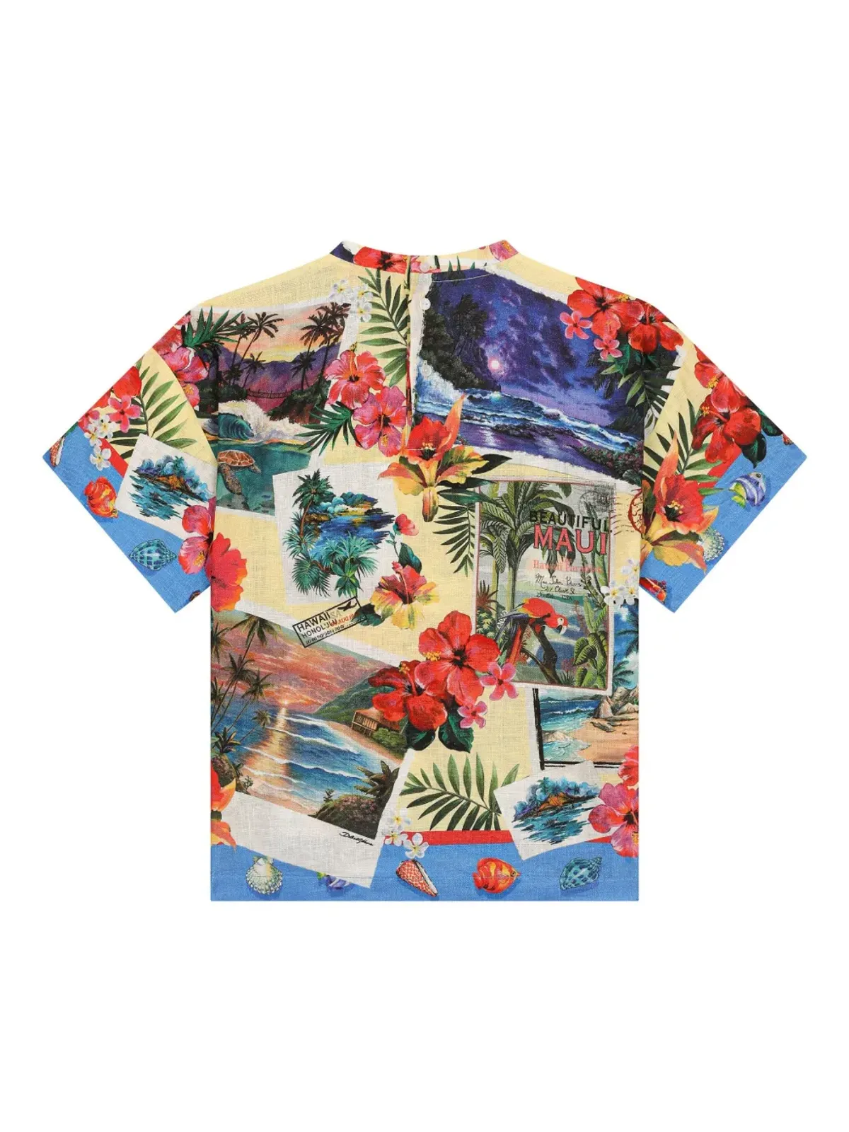 Dolce & Gabbana Kids 花柄プリントのコットンTシャツ ブルー - 画像2