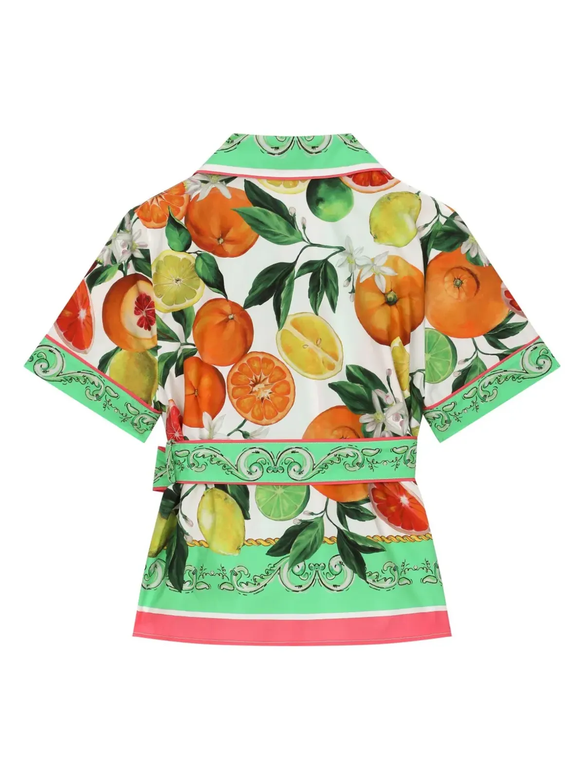 Dolce & Gabbana Kids レモン＆オレンジ柄 コットンシャツ - 画像2
