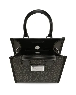Dolce & Gabbana ロゴプリント コットン混紡 トートバッグ - ブラック - サムネイル5