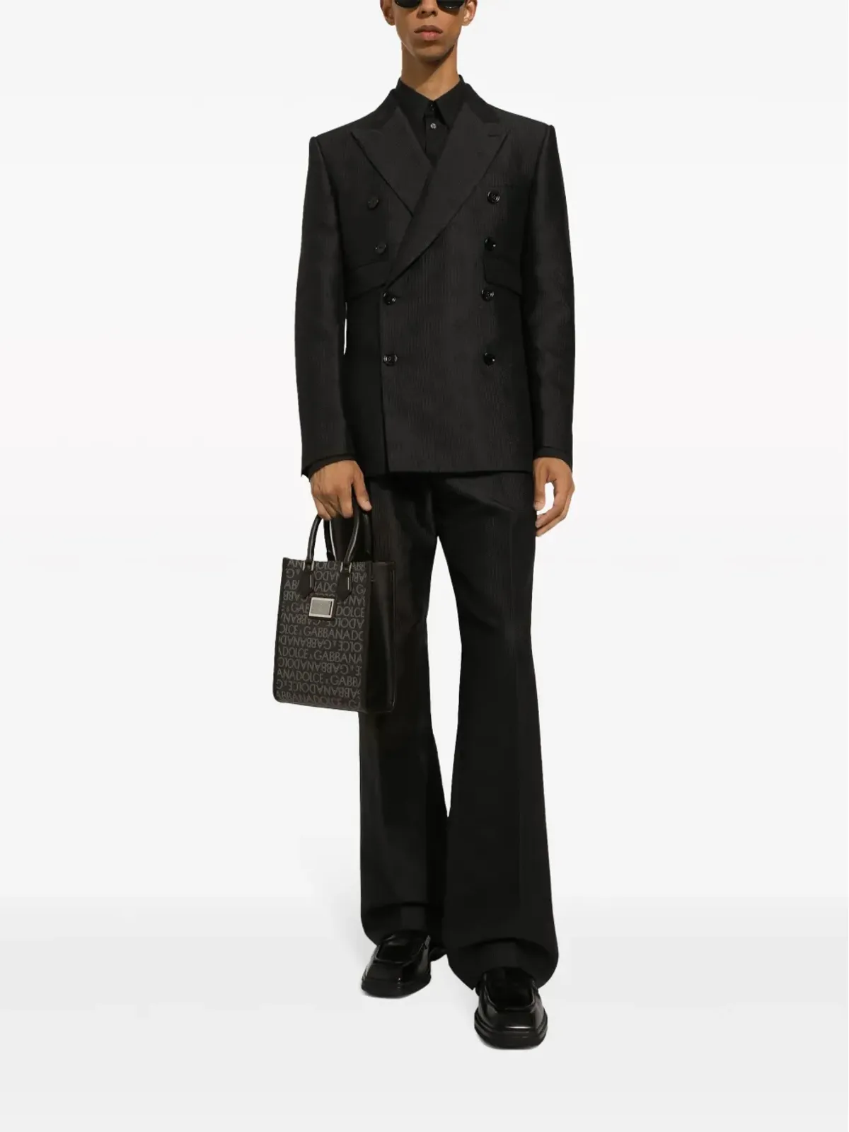 Dolce & Gabbana ロゴプリント コットン混紡 トートバッグ - ブラック - 画像2