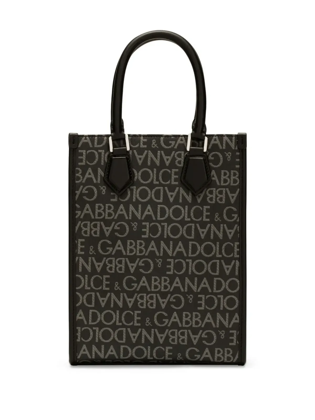 Dolce & Gabbana ロゴプリント コットン混紡 トートバッグ - ブラック - 画像3