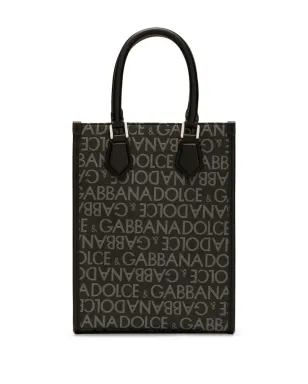 Dolce & Gabbana ロゴプリント コットン混紡 トートバッグ - ブラック - サムネイル3