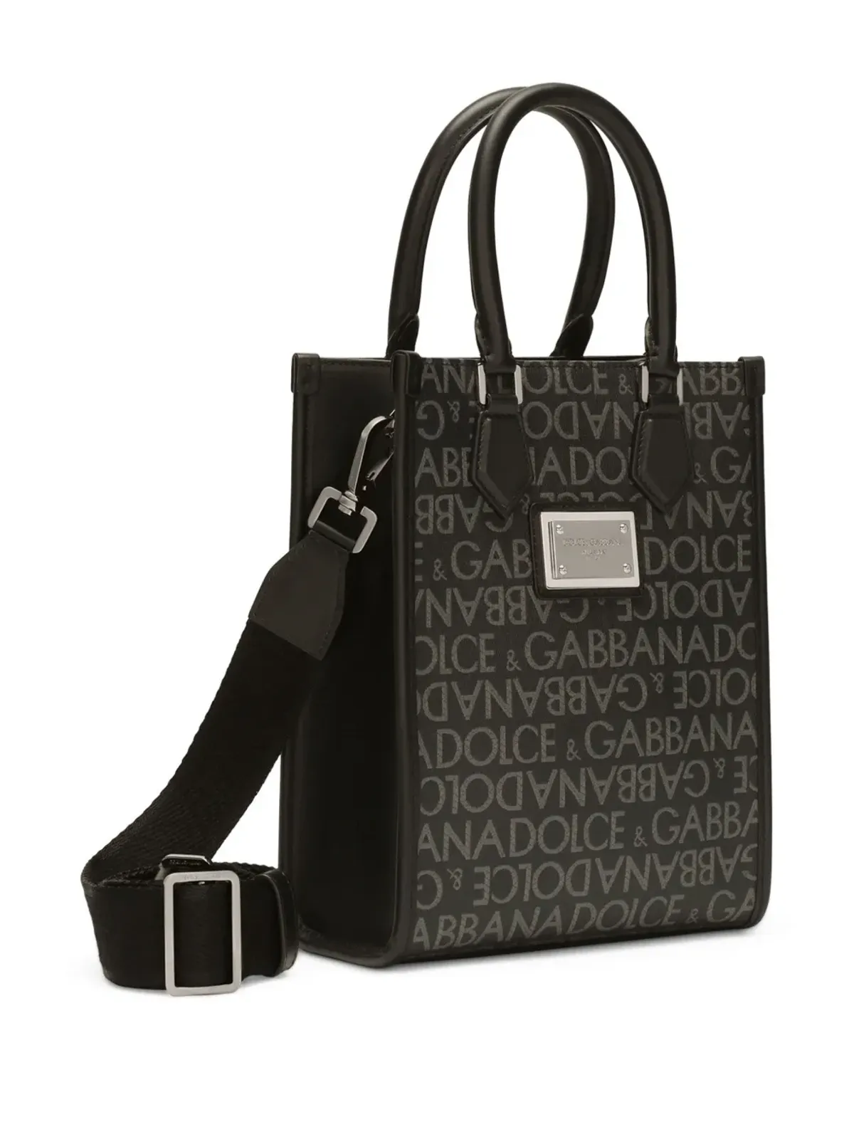 Dolce & Gabbana ロゴプリント コットン混紡 トートバッグ - ブラック - 画像4