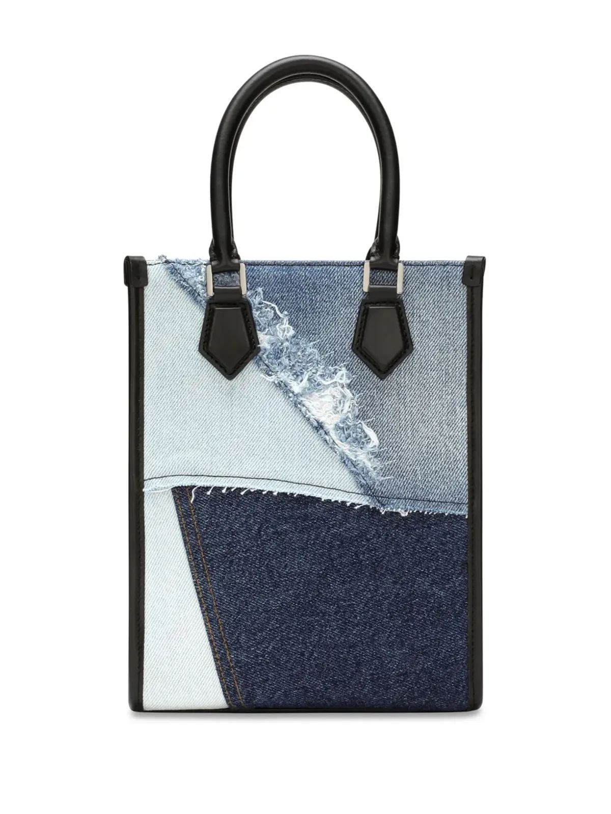 Dolce & Gabbana パッチワーク風ディテール コットン混紡 トートバッグ - ブルー - 画像2