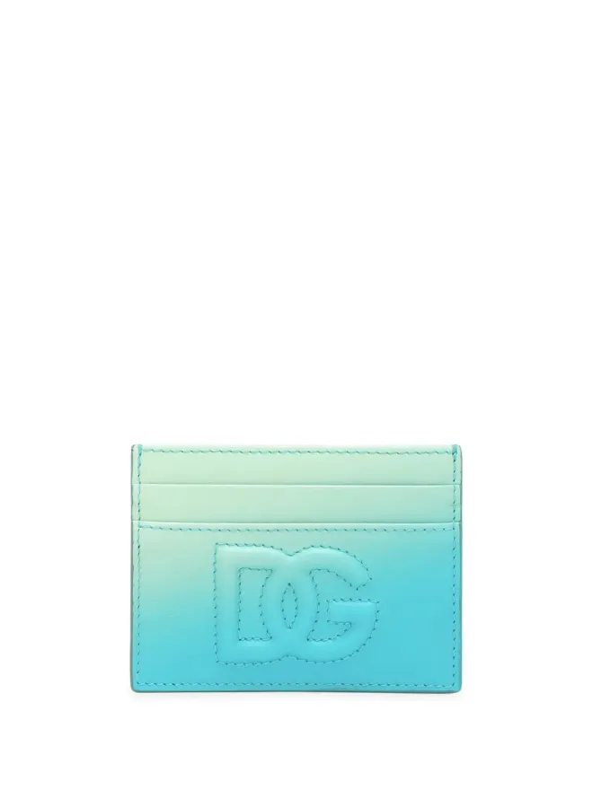 Dolce & Gabbana Dolce & Gabbana ロゴ刺繍のグラデーション風カードホルダー - ブルーの商品画像