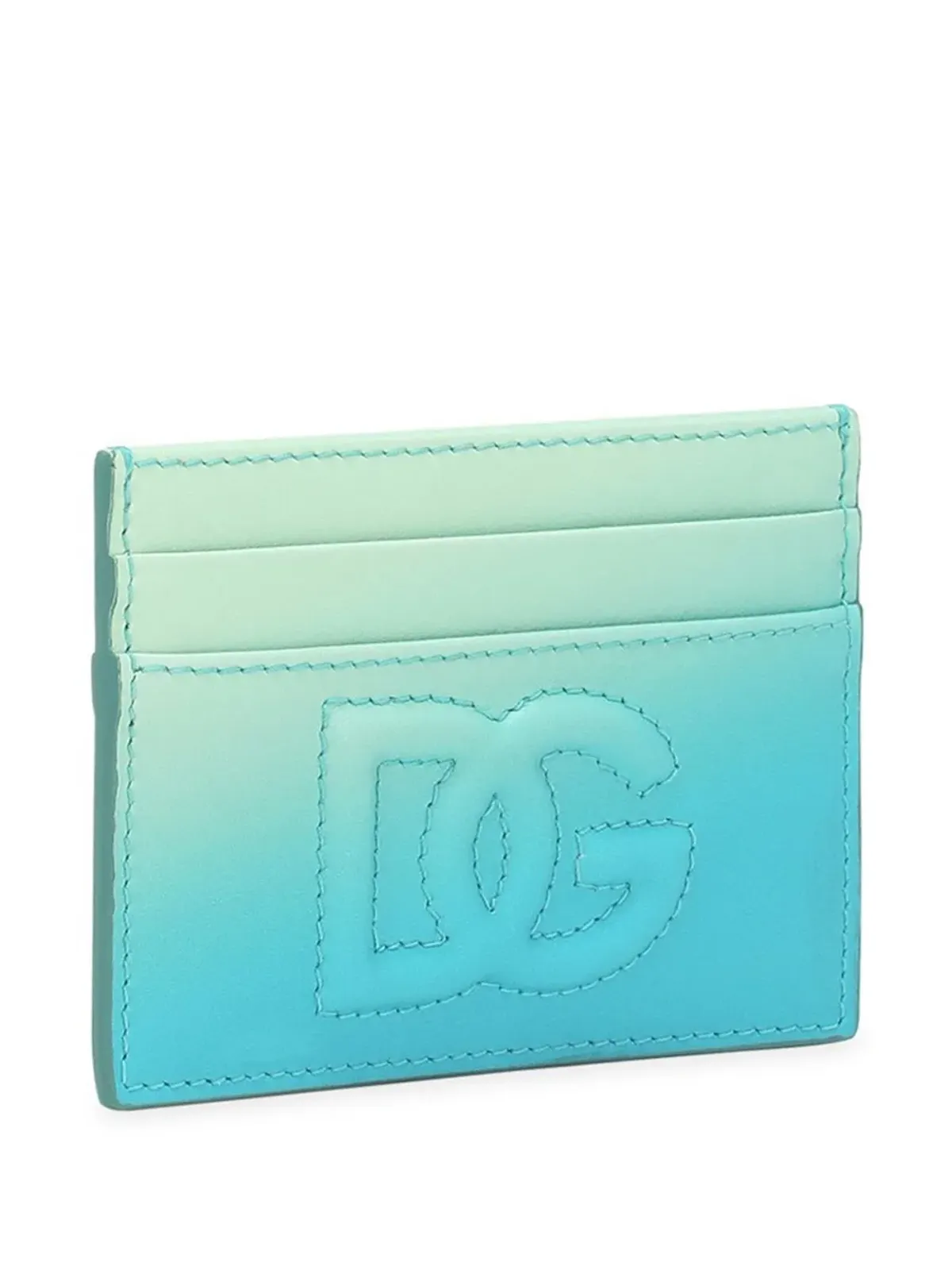 Dolce & Gabbana ロゴ刺繍のグラデーション風カードホルダー - ブルー - 画像3