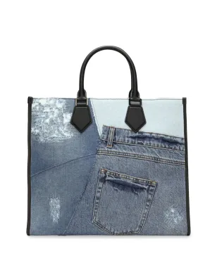 Dolce & Gabbana ロゴ刺繍 デニムパッチワーク トートバッグ - サムネイル2