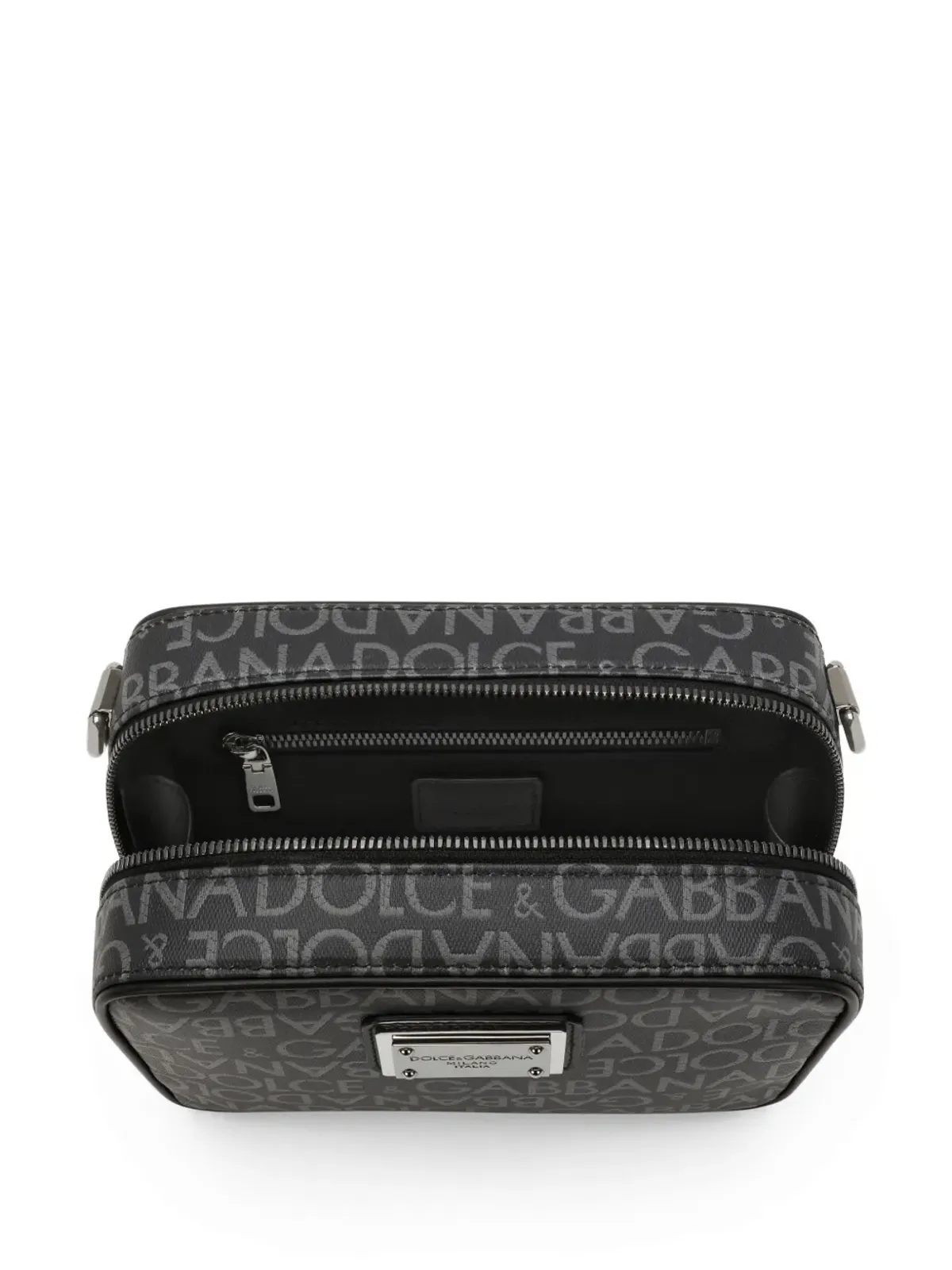 Dolce & Gabbana ロゴプレート モノグラム柄 ショルダーバッグ - ブラック - 画像5