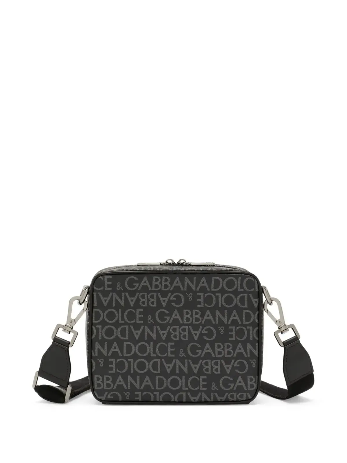 Dolce & Gabbana ロゴプレート モノグラム柄 ショルダーバッグ - ブラック - 画像3
