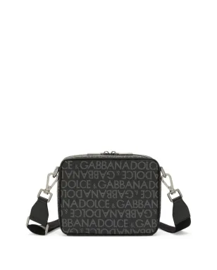 Dolce & Gabbana ロゴプレート モノグラム柄 ショルダーバッグ - ブラック - サムネイル3