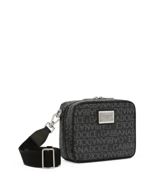 Dolce & Gabbana ロゴプレート モノグラム柄 ショルダーバッグ - ブラック - サムネイル4