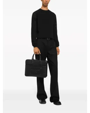 Dolce & Gabbana ロゴエンボスレザー ラップトップバッグ - ブラック - サムネイル2
