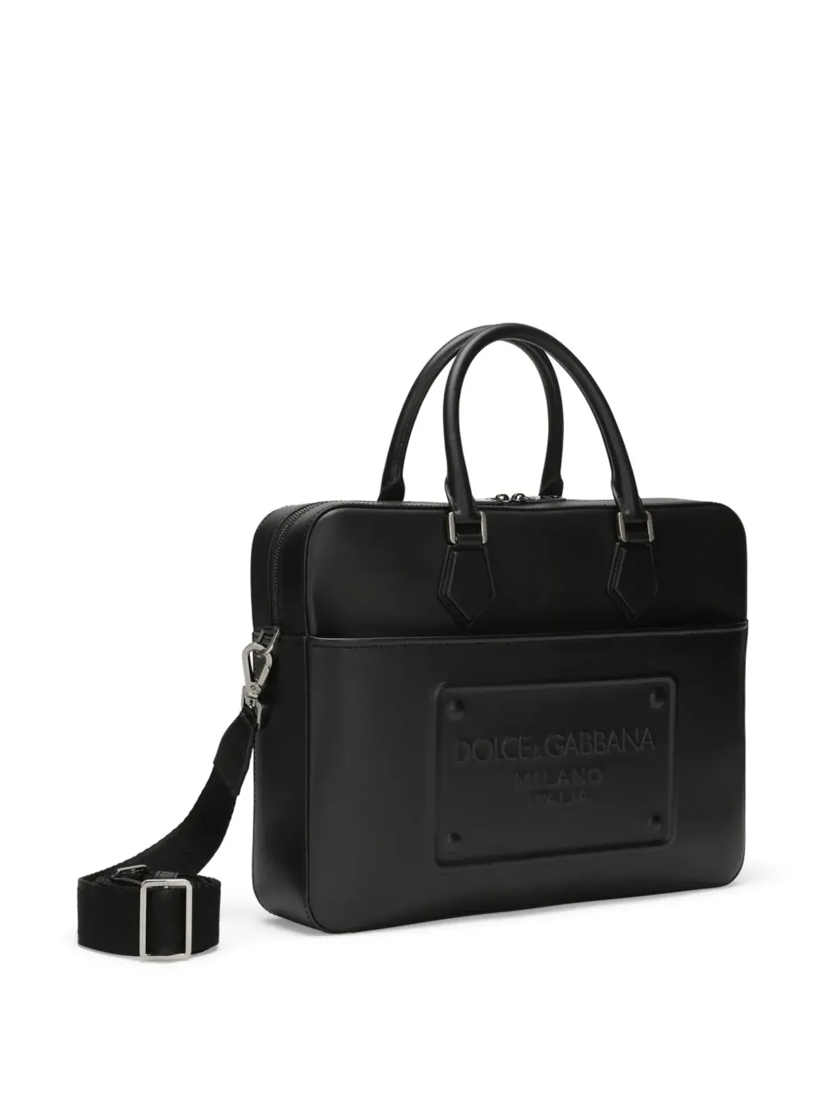 Dolce & Gabbana ロゴエンボスレザー ラップトップバッグ - ブラック - 画像4