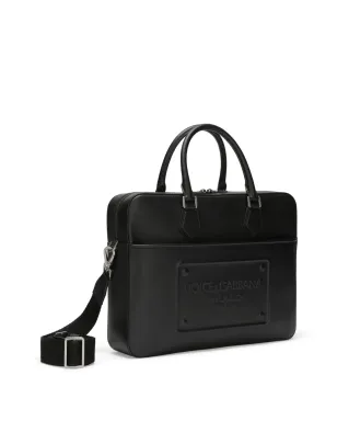 Dolce & Gabbana ロゴエンボスレザー ラップトップバッグ - ブラック - サムネイル4