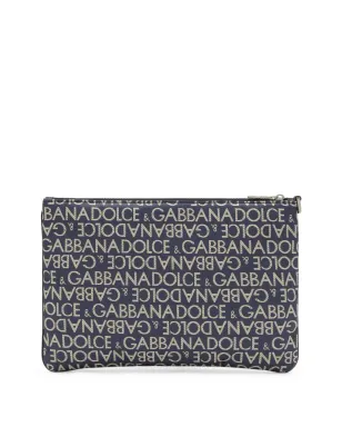 Dolce & Gabbana ロゴプレート付きジャカード織り クラッチバッグ - ブルー - サムネイル2