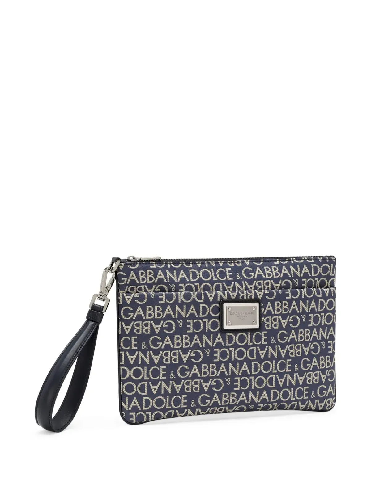 Dolce & Gabbana ロゴプレート付きジャカード織り クラッチバッグ - ブルー - 画像3