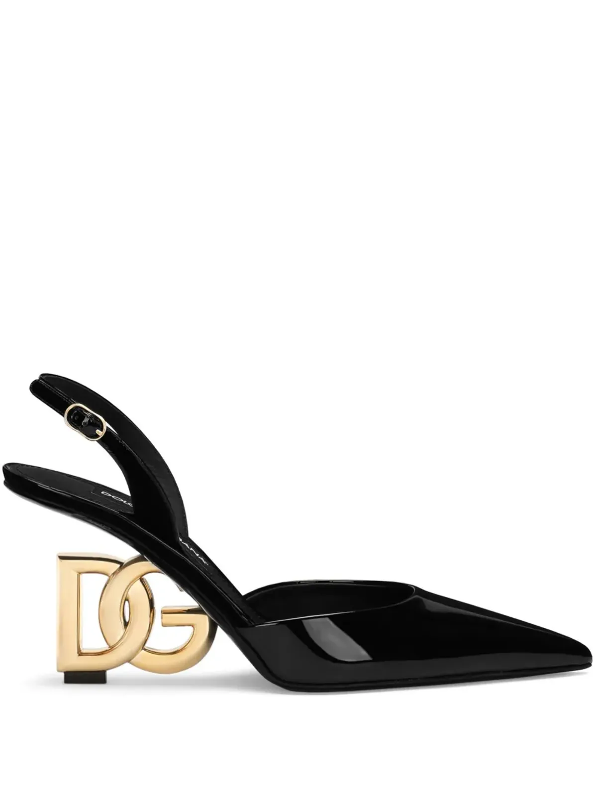 Dolce & Gabbana DG-ヒール レザー スリングバックパンプス ブラック - 画像1