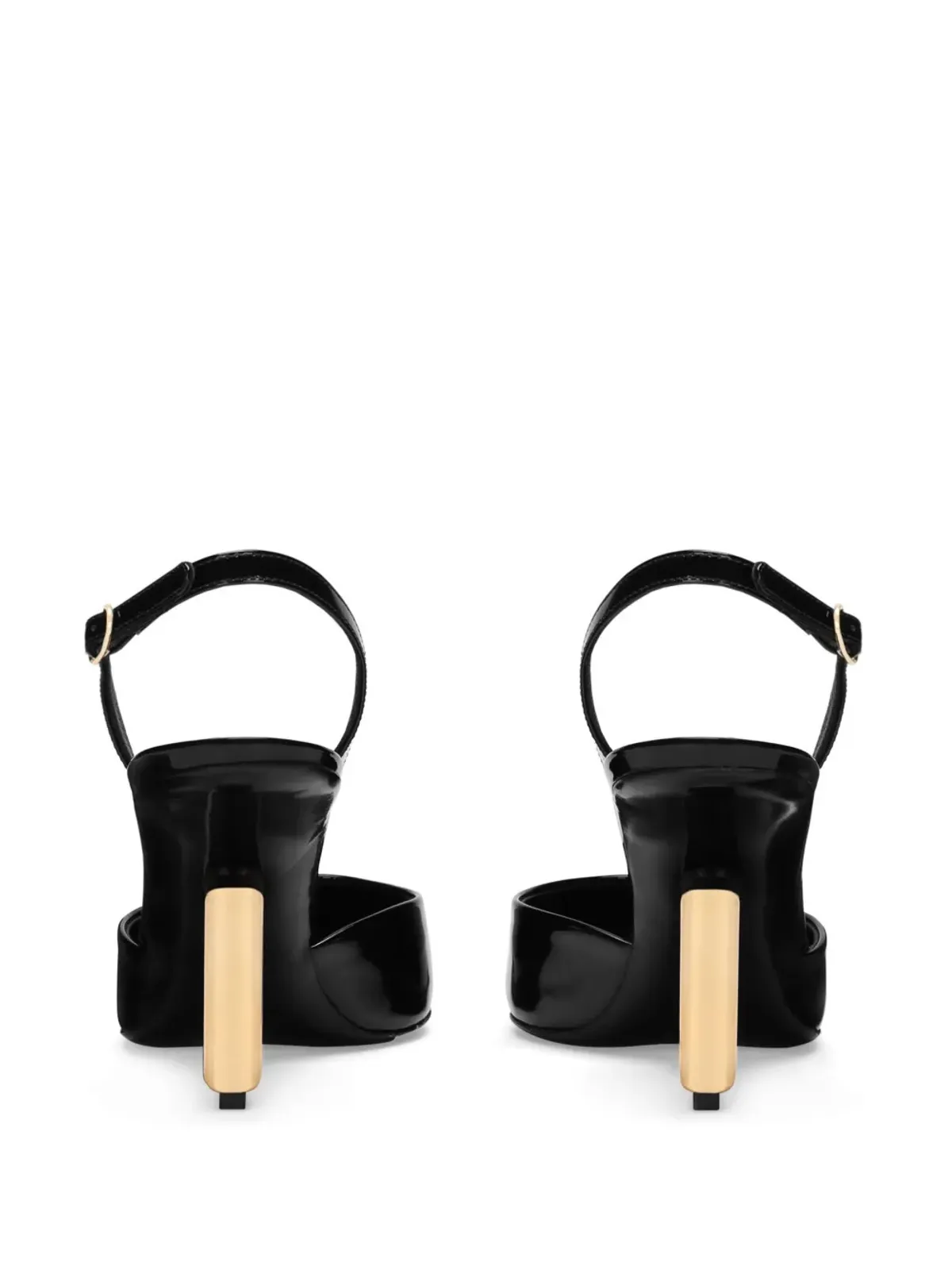 Dolce & Gabbana DG-ヒール レザー スリングバックパンプス ブラック - 画像3