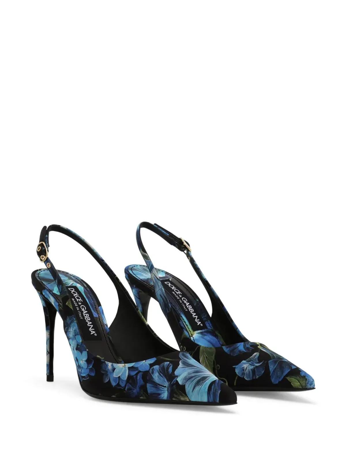 Dolce & Gabbana 花柄プリント シャルムーズ スリングバック パンプス - 画像2