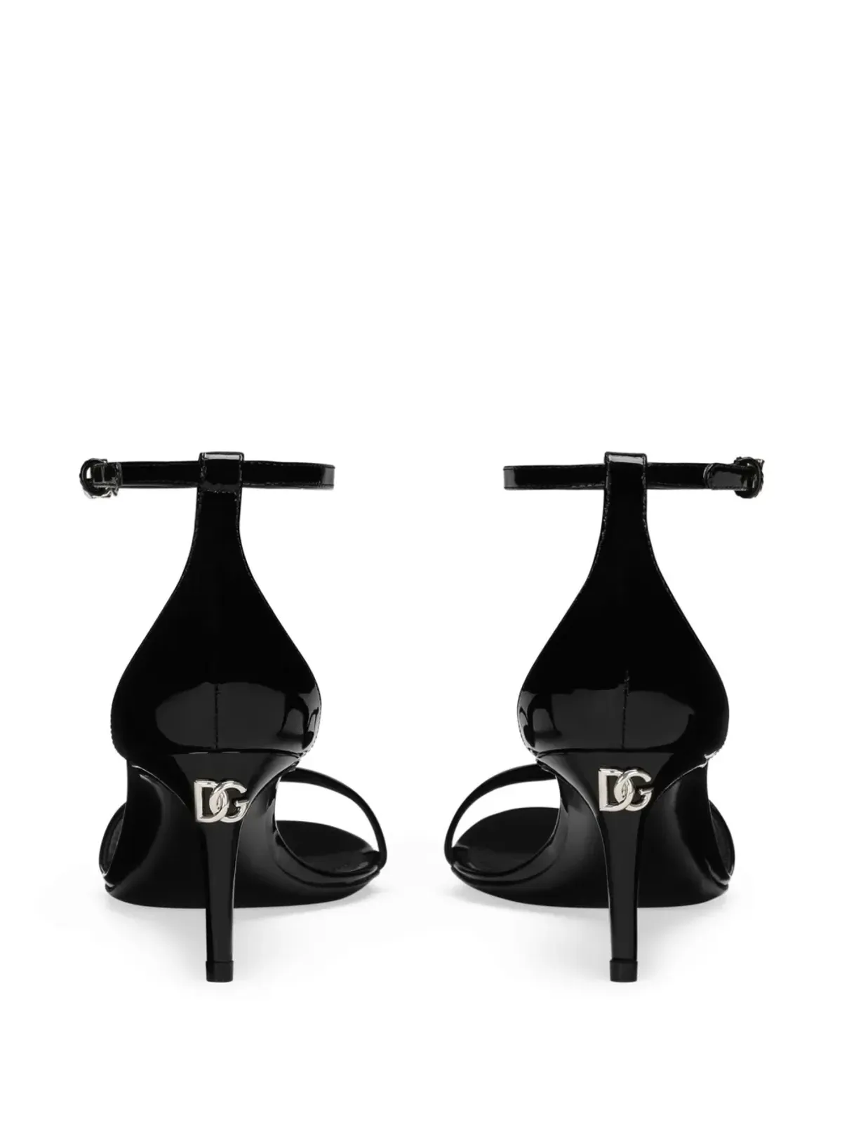 Dolce & Gabbana ロゴプレート パテントレザー サンダル - ブラック - 画像3