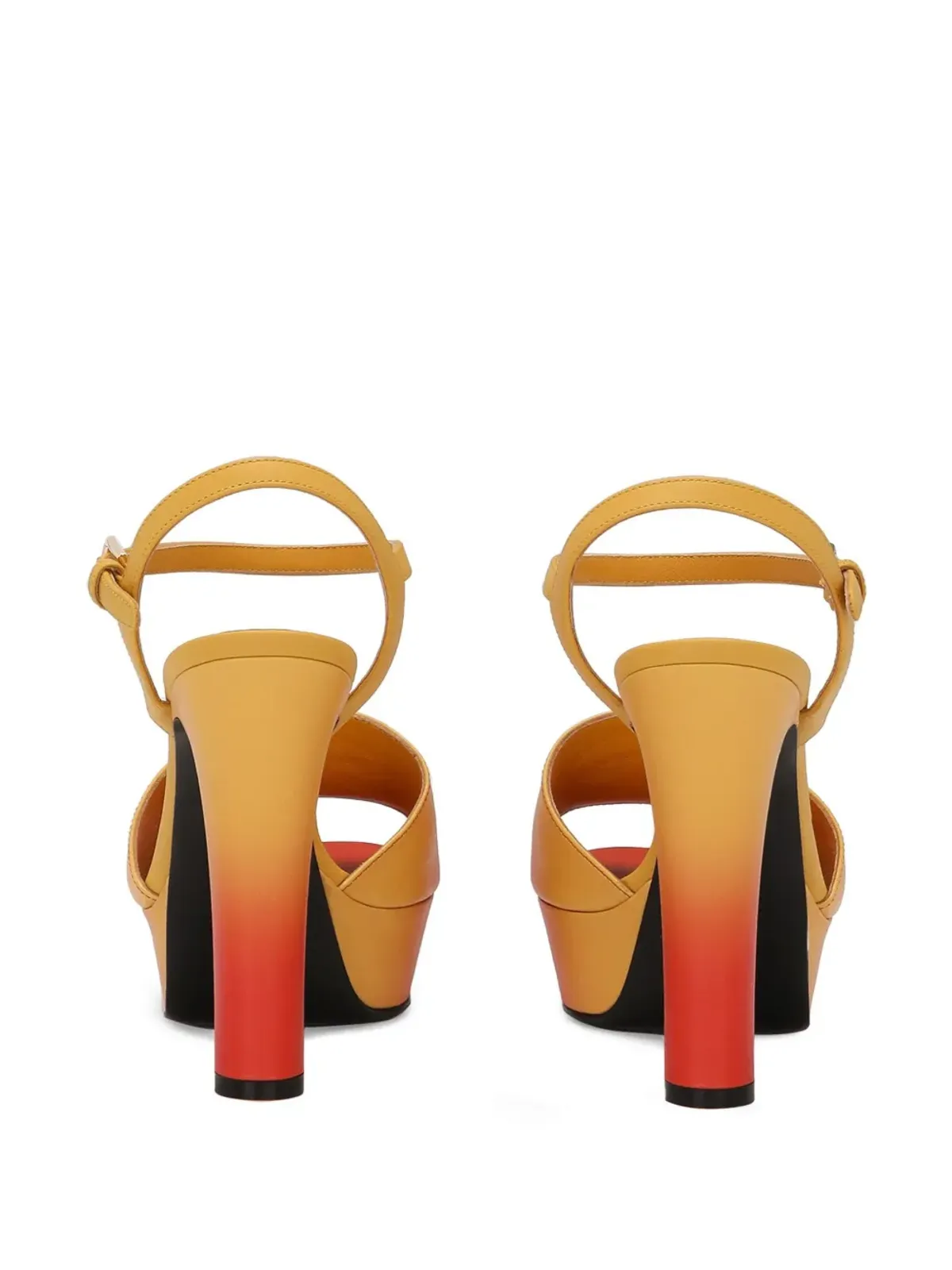 Dolce & Gabbana 85mm プラットフォーム レザーサンダル - オレンジ - 画像3