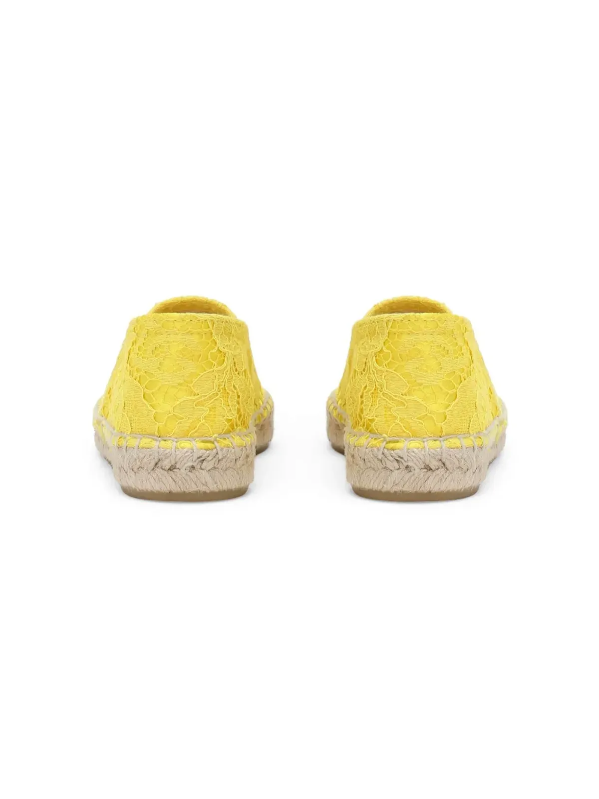 Dolce & Gabbana Kids ロゴプレート レースディテール エスパドリーユ - イエロー - 画像3