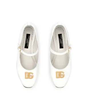 Dolce & Gabbana Kids ロゴプレート付きレザーパンプス - ホワイト - サムネイル4
