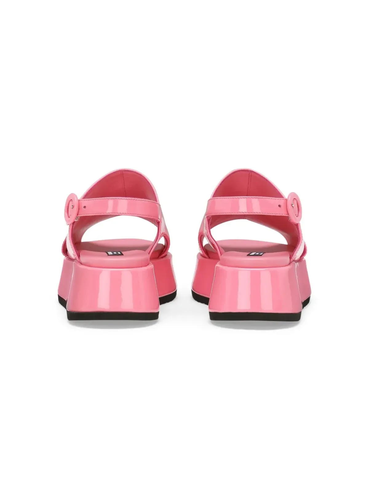Dolce & Gabbana Kids DG パテントレザー サンダル - ピンク - 画像3