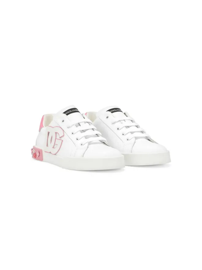 Dolce & Gabbana Kids Dolce & Gabbana Kids ロゴパッチ レースアップスニーカー - ホワイトの商品画像